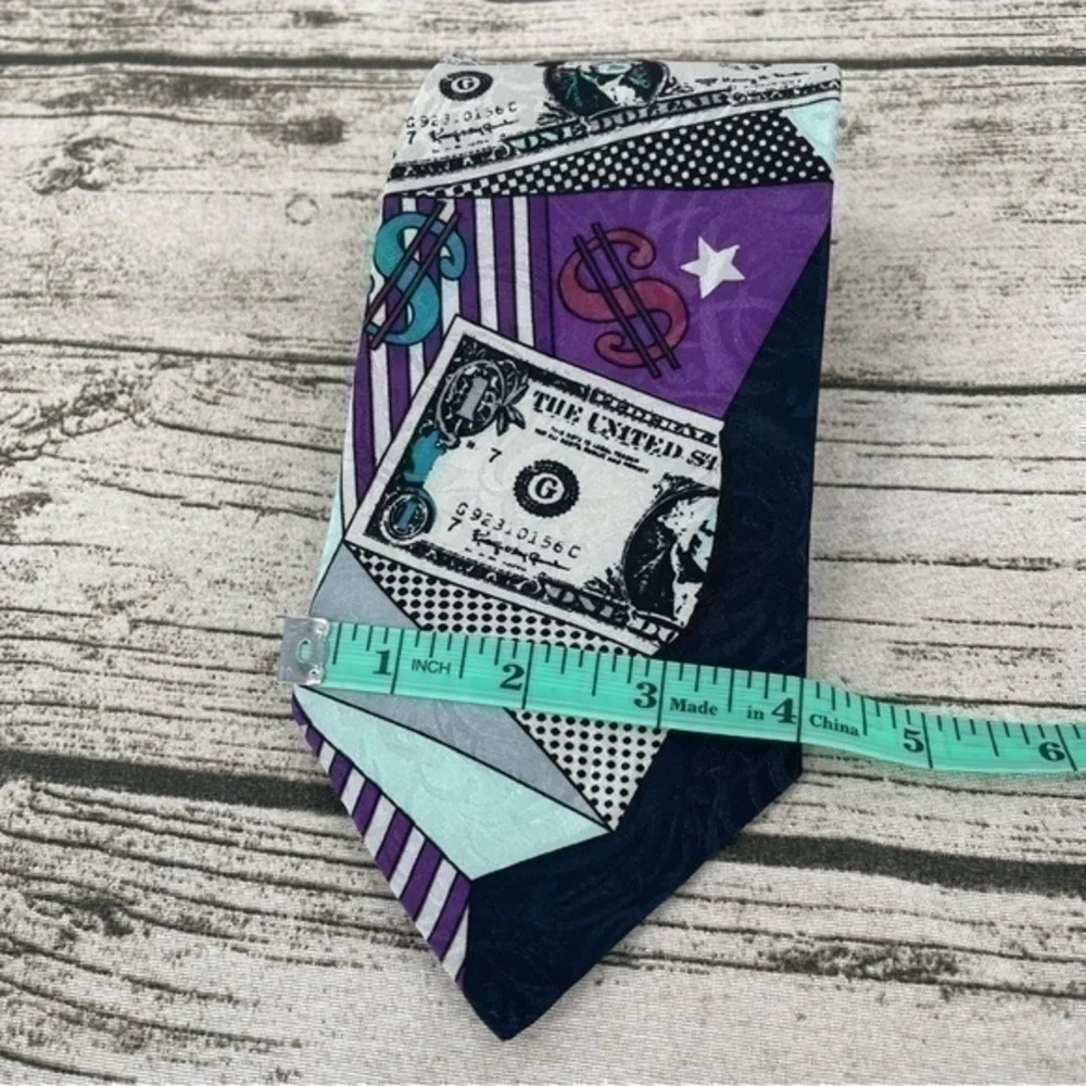 Vintage Savvy Silk Men's money dollars tie